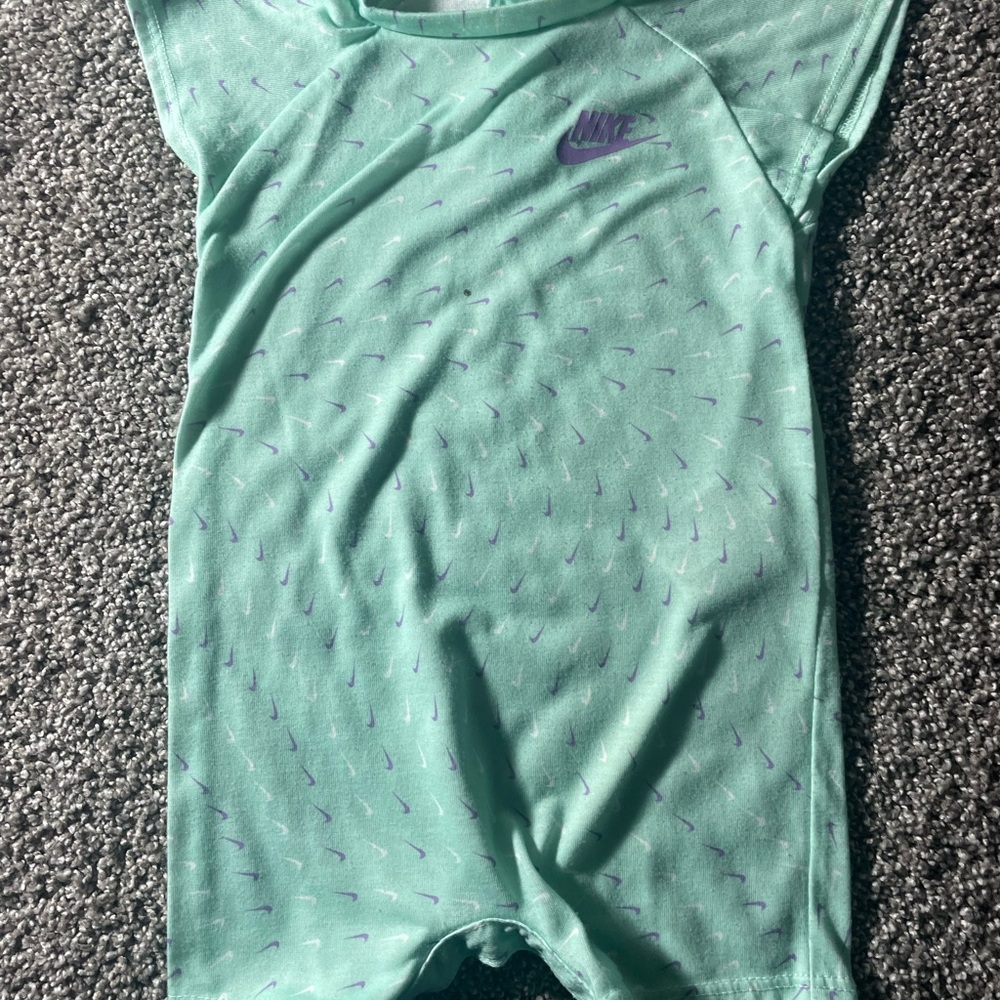 Nike Aqua Romper with Purple Logo